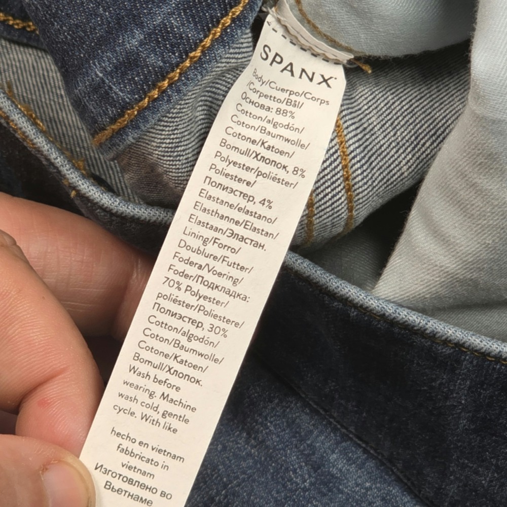 SPANX Wide Leg Denim-Blue Cropped Jeans - Picture 7 of 13